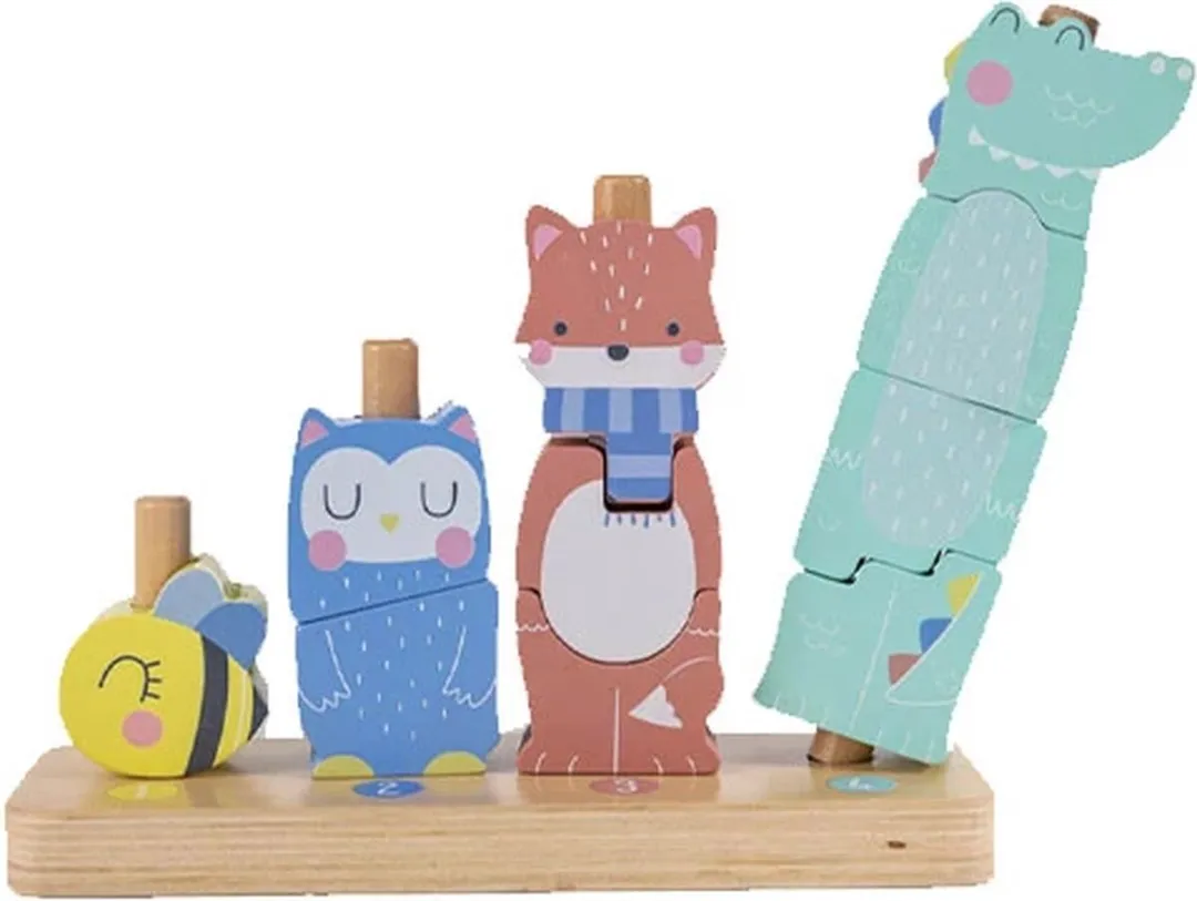 Eurekakids Stapel Speelgoed Hout - Leren Tellen - 10 Stuks - Pastel
