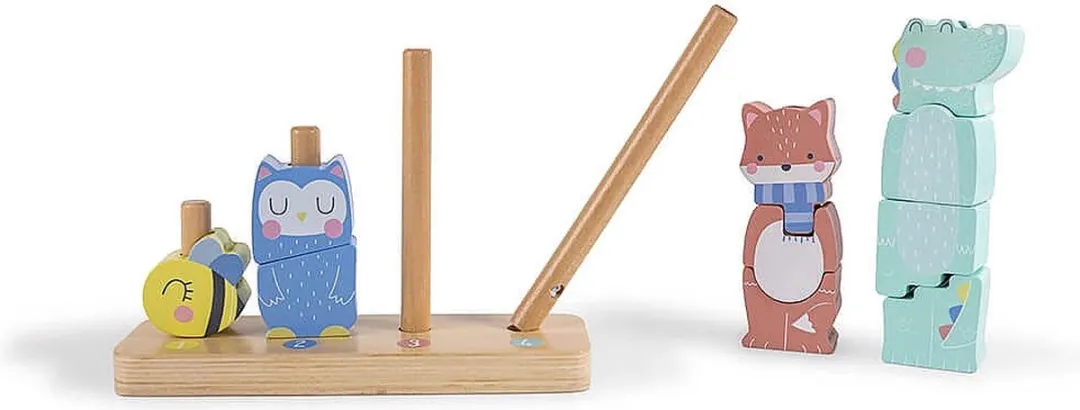 Eurekakids Stapel Speelgoed Hout - Leren Tellen - 10 Stuks - Pastel