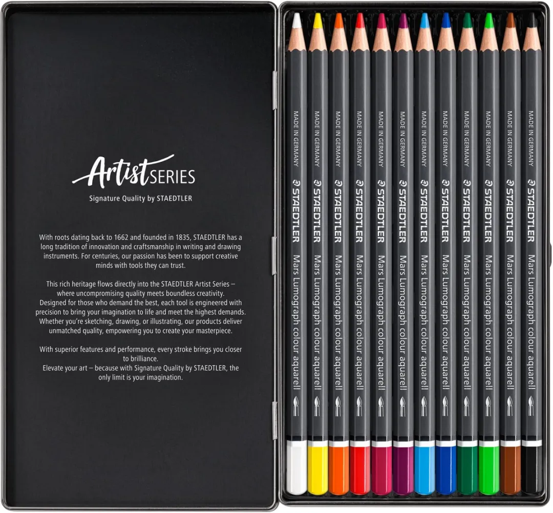 STAEDTLER Mars Lumograph Aquarel Potloden - 12 Stuks