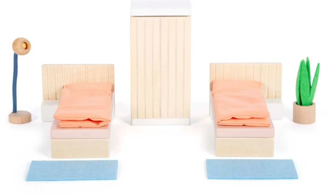 Small Foot Houten Poppenhuis Meubels Slaapkamer - 5 Stuks - Multicolor