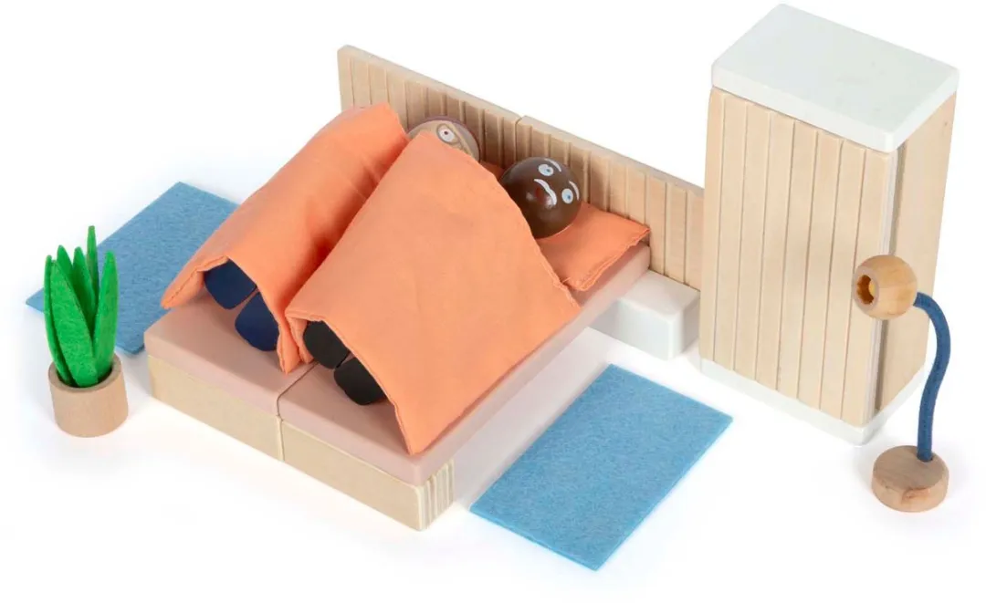 Small Foot Houten Poppenhuis Meubels Slaapkamer - 5 Stuks - Multicolor