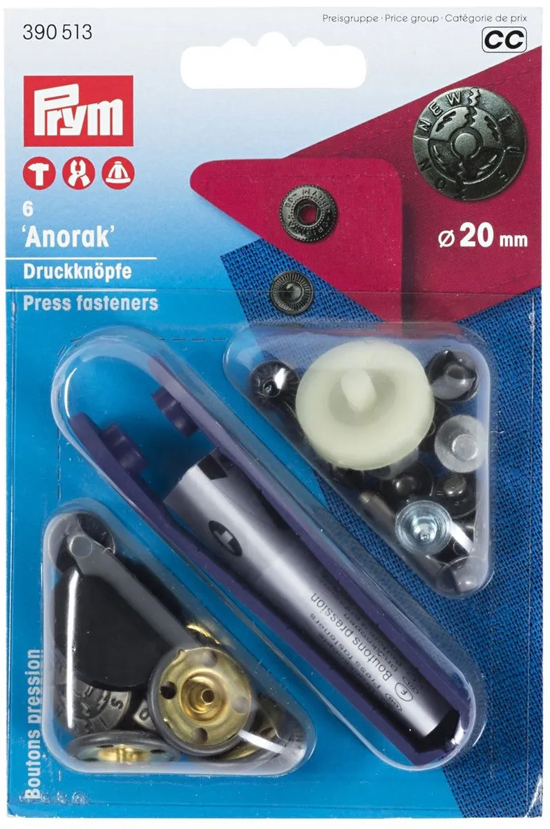 Prym Anorak Fusion Drukknopen 20mm Oudzilver - 6 Stuks