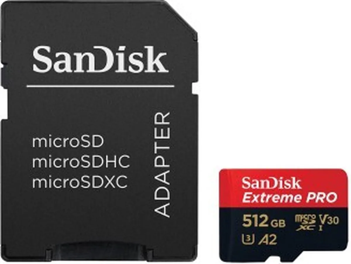 SanDisk Extreme Pro Micro SDXC 512GB SDSQXCZ-512G-GN6MA - met adapter