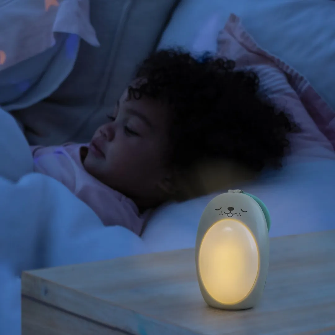 Infantino 3-in-1 Sounds & Lights Zeehond Nachtlampje - Grijs
