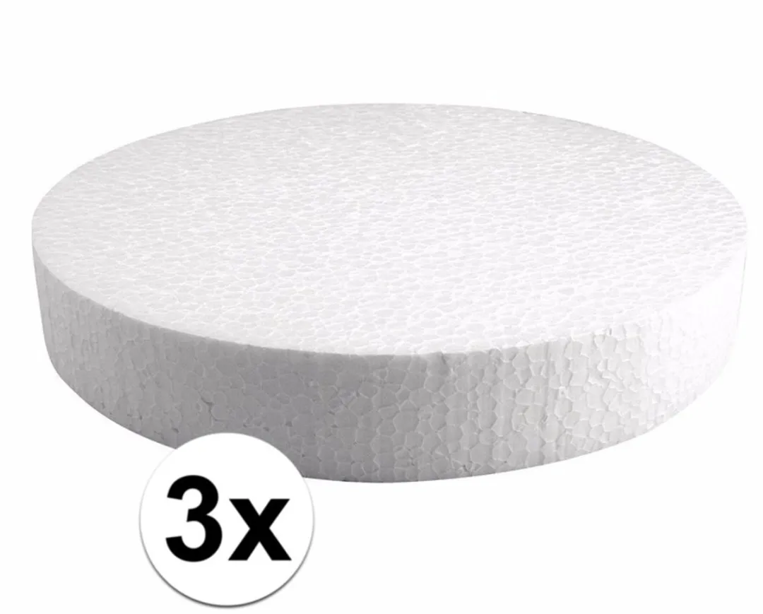 Rayher Piepschuim Schijven 25cm - 3 Stuks Wit