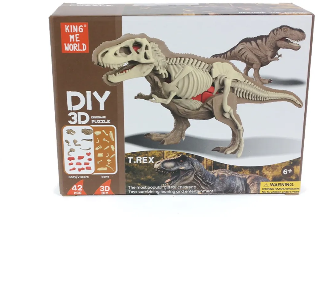 PIA Soft Toys Dino 3D Anatomie T-rex - Bruin
