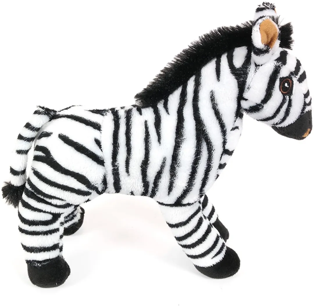 PIA Soft Toys Pluche Zebra Knuffel - 22 cm - Grijs/Zwart/Creme