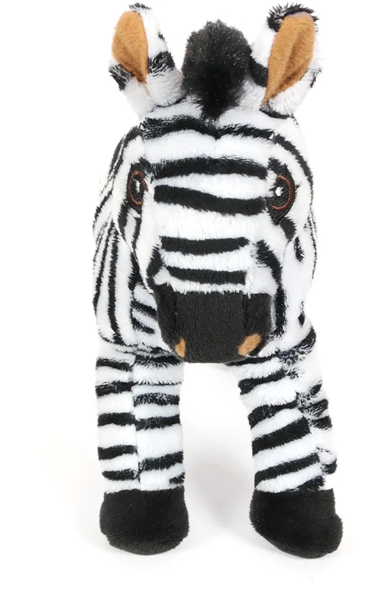 PIA Soft Toys Pluche Zebra Knuffel - 22 cm - Grijs/Zwart/Creme