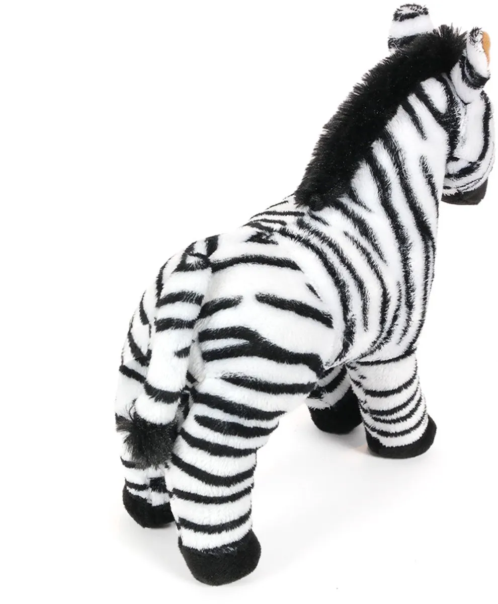 PIA Soft Toys Pluche Zebra Knuffel - 22 cm - Grijs/Zwart/Creme