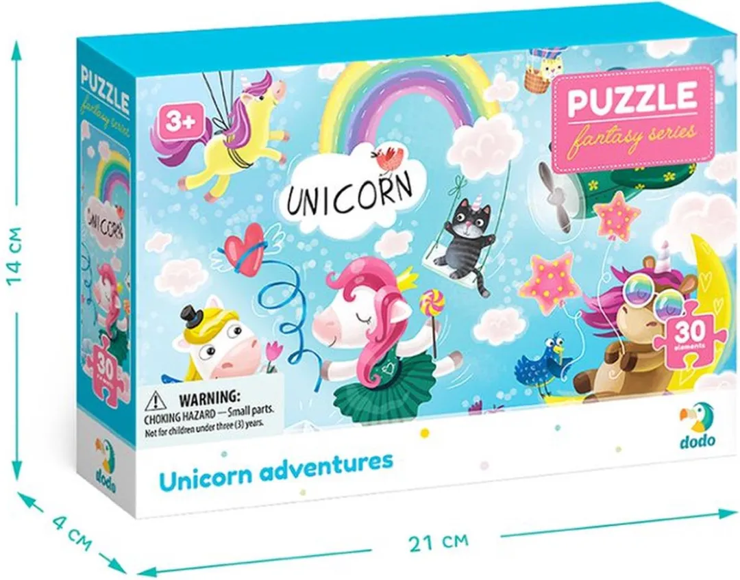 Dodo Toys Unicorn Puzzel 3+ 30 Stuks - 20x27cm