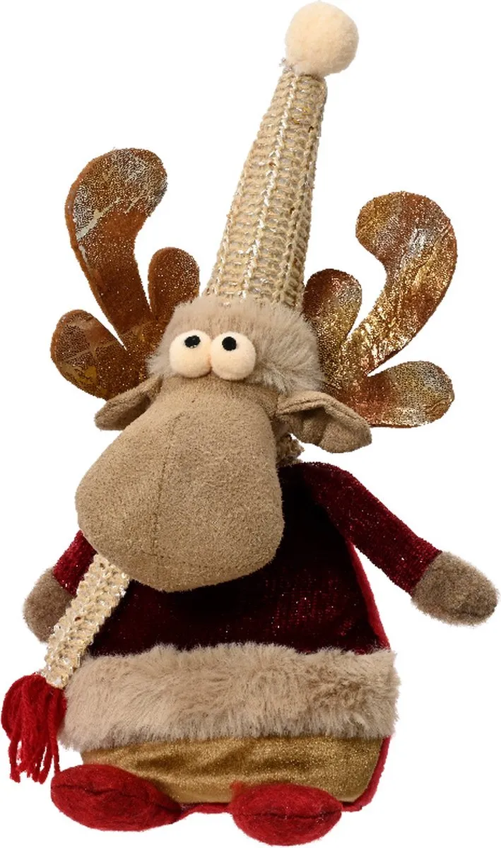 Kaemingk Polyester Rendier Bruin met Muts - Duo Pack 30cm