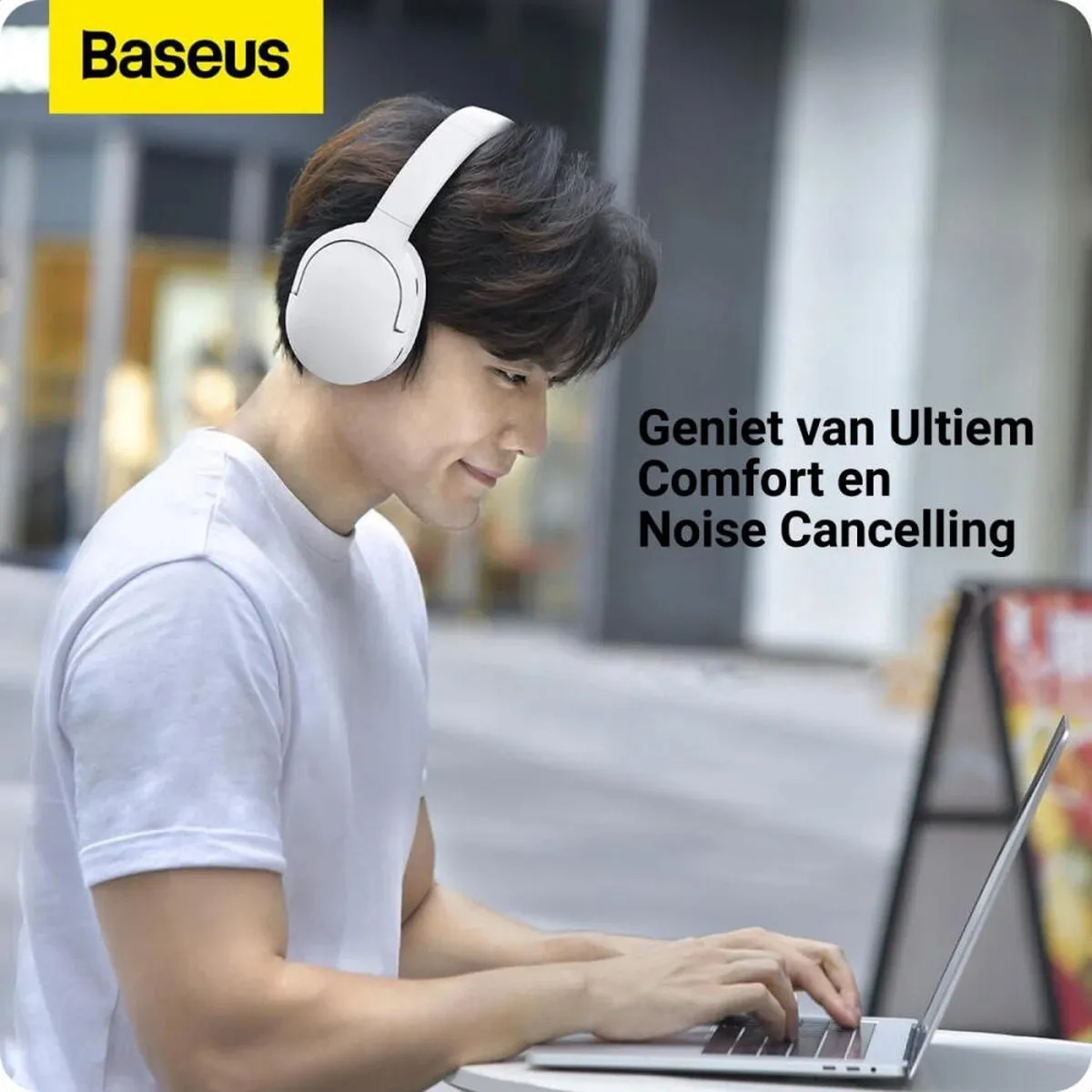Baseus Encok Pro Draadloze Koptelefoon Bluetooth 5.3 - Wit