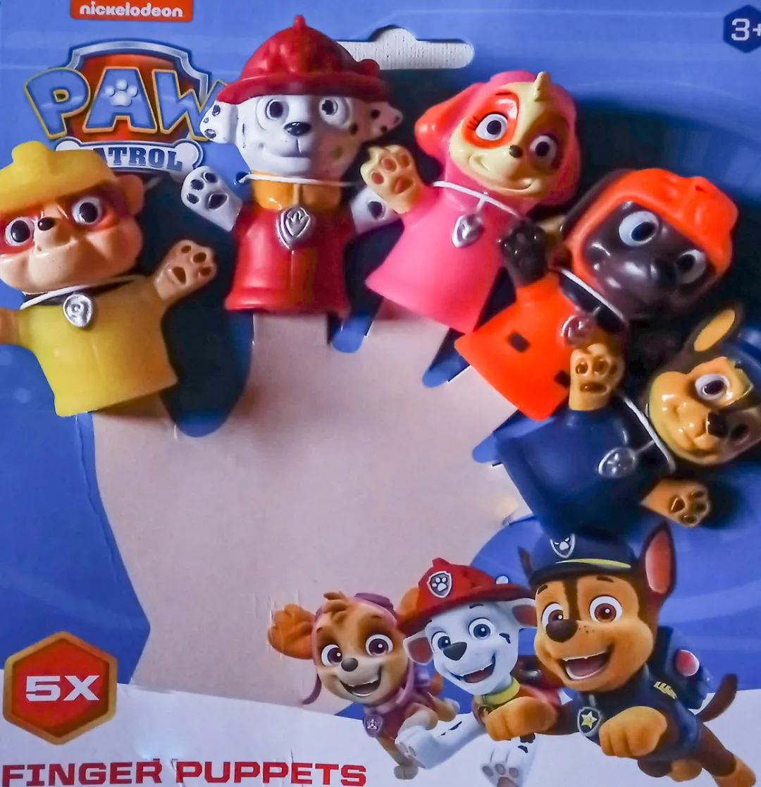Nickelodeon Paw Patrol Vingerpoppen Junior Siliconen - 5 Stuks