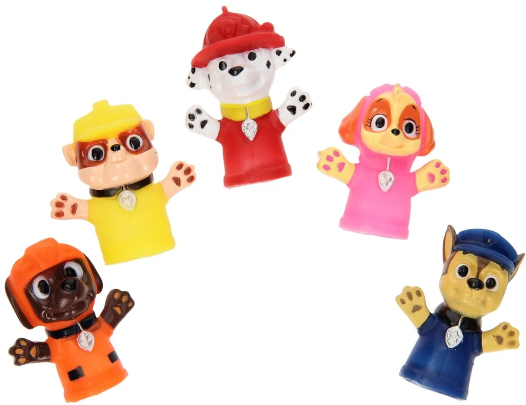 Nickelodeon Paw Patrol Vingerpoppen Junior Siliconen - 5 Stuks