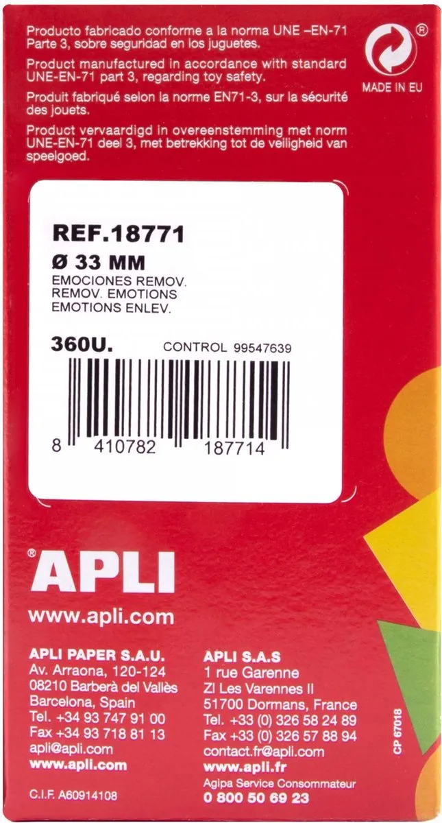 Apli Kids Emoties Stickers Rol - 360 Stuks - Beige Assorti