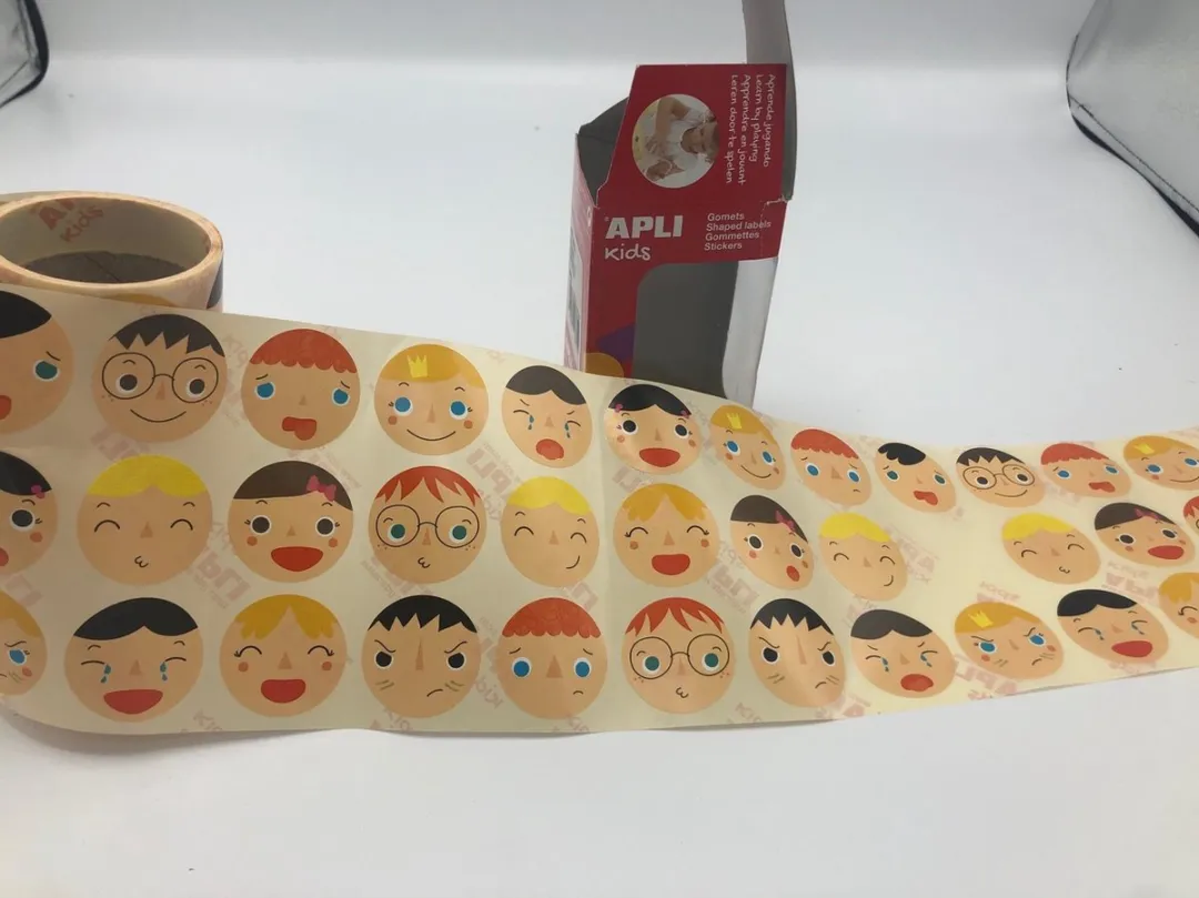 Apli Kids Emoties Stickers Rol - 360 Stuks - Beige Assorti