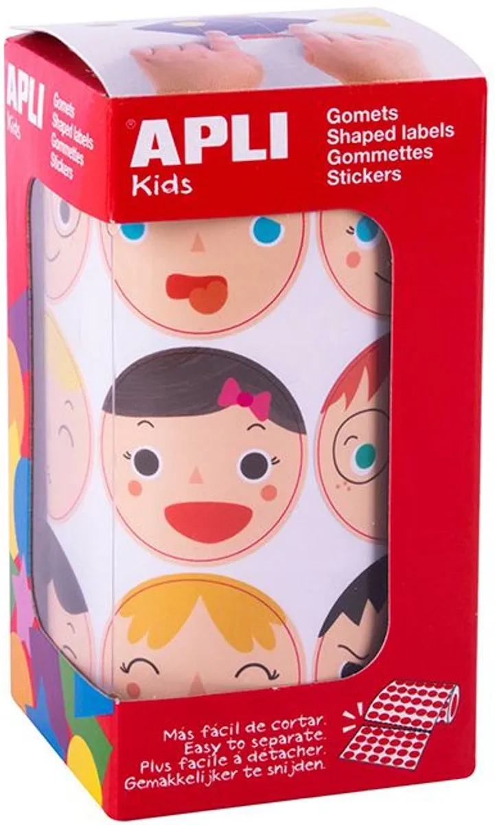 Apli Kids Emoties Stickers Rol - 360 Stuks - Beige Assorti