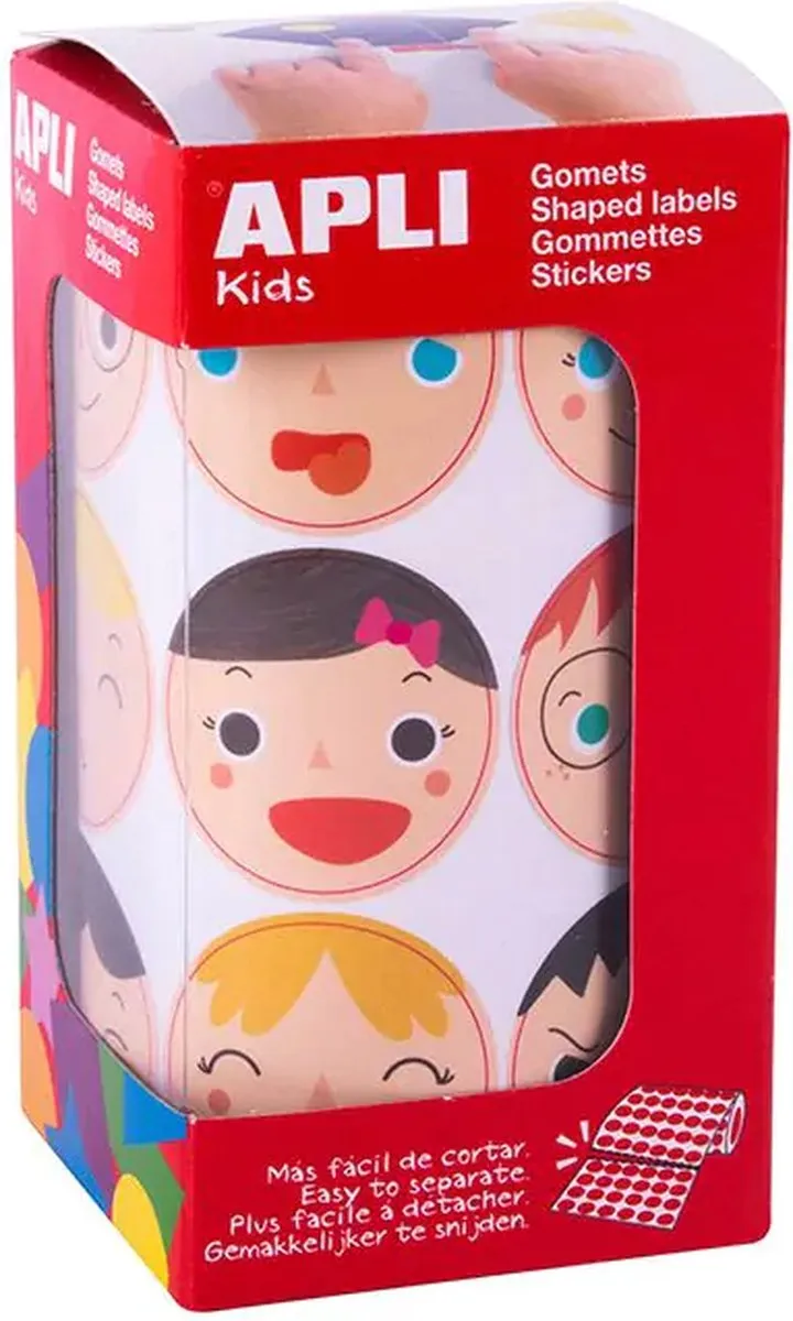 Apli Kids Emoties Stickers Rol - 360 Stuks - Beige Assorti - afbeelding 6 van 6
