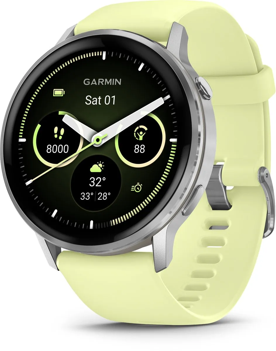 Garmin Venu 4 - Multisport smartwach - 45 mm - AMOLED - Zilver/citroen