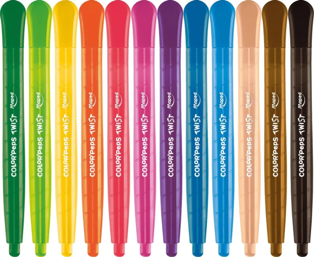 Maped Color'Peps Twist Kleurkrijt - 12 Stuks - Multicolor