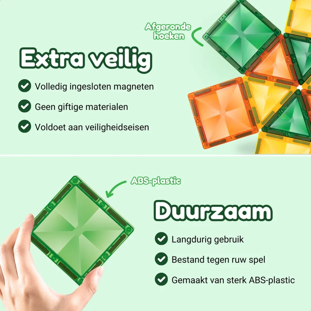 Fits4kids Magnetic Tiles Jungle Thema 47 Stuks - Magnetisch Speelgoed
