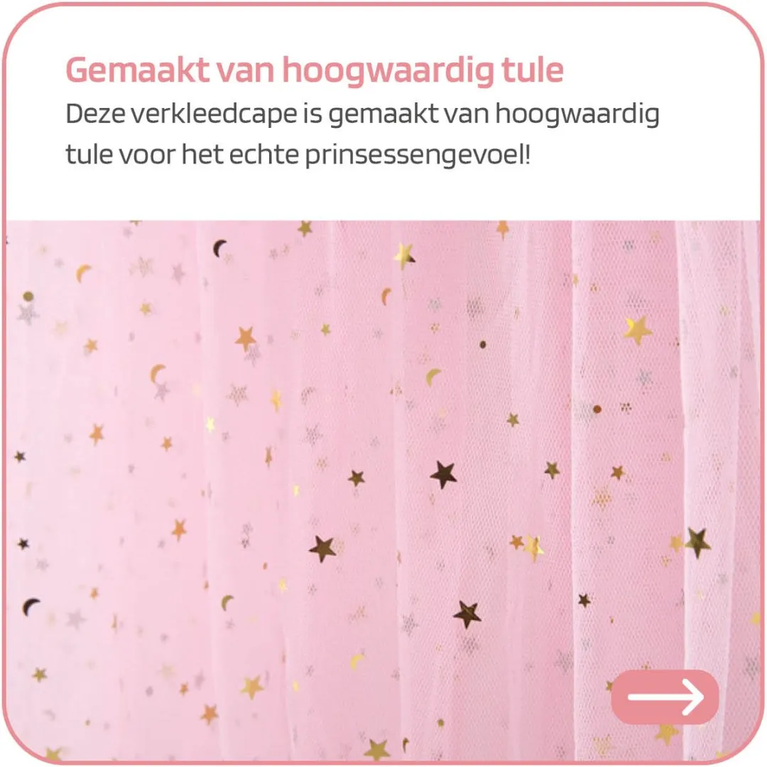Jobber Toys Prinsessenjurk Roze Glitter - One Size