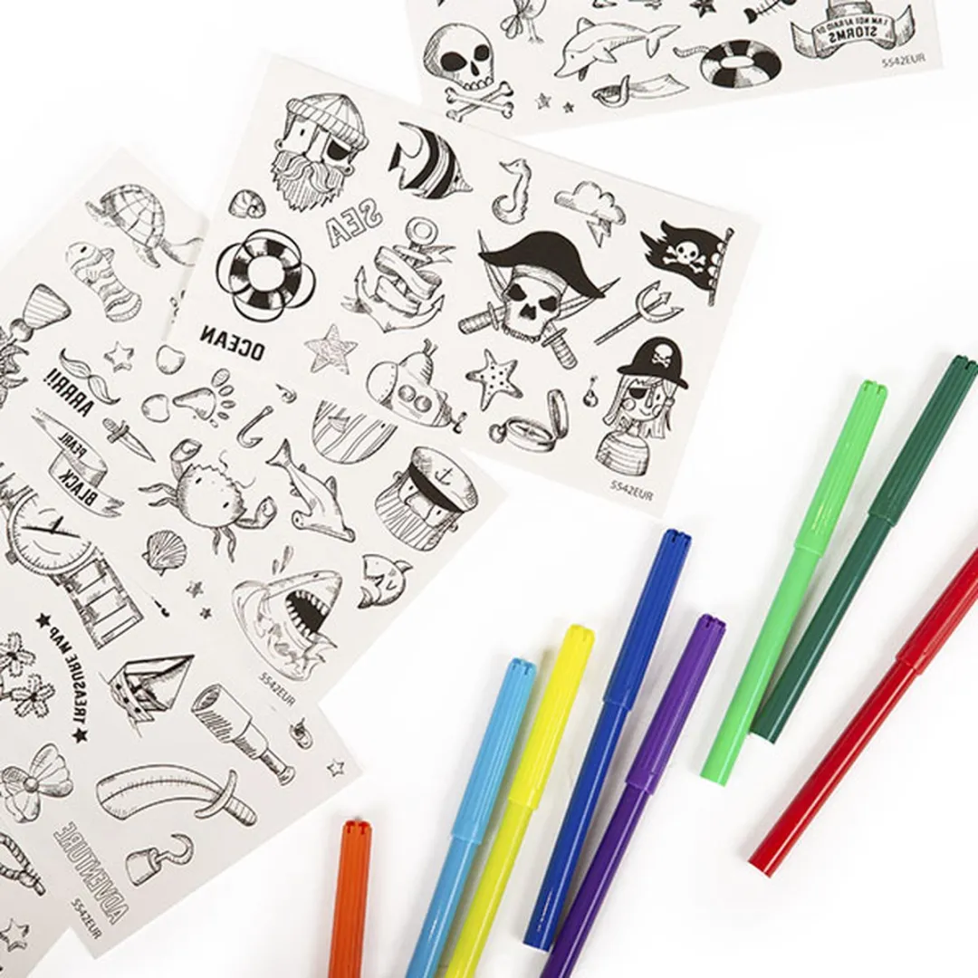 Eurekakids Creative Tattoos Piraten - 103 Stuks - Multi