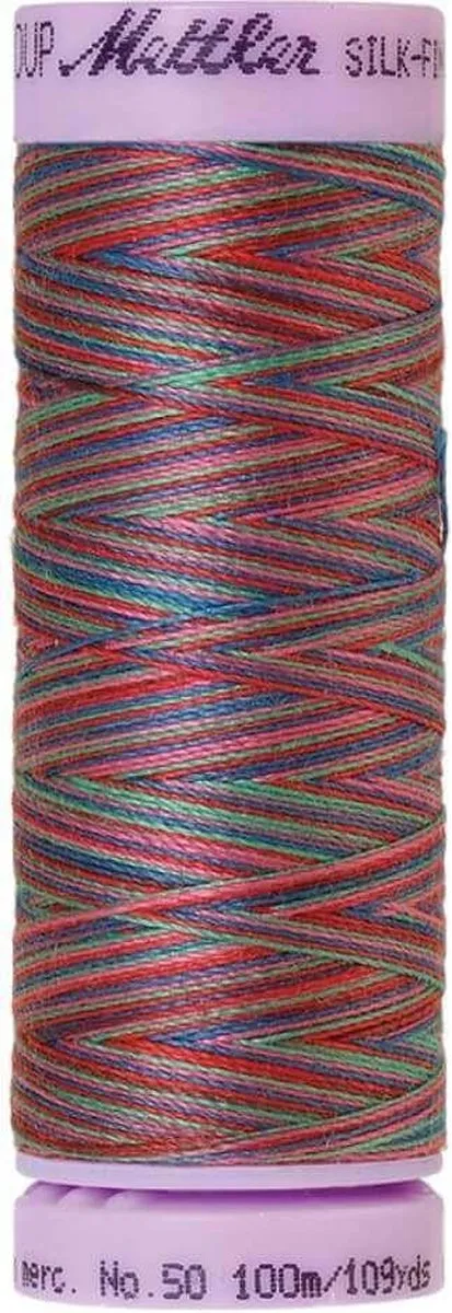 Amann Silk-Finish Cotton Multi-Color 100m Blauw-Rood-Roze