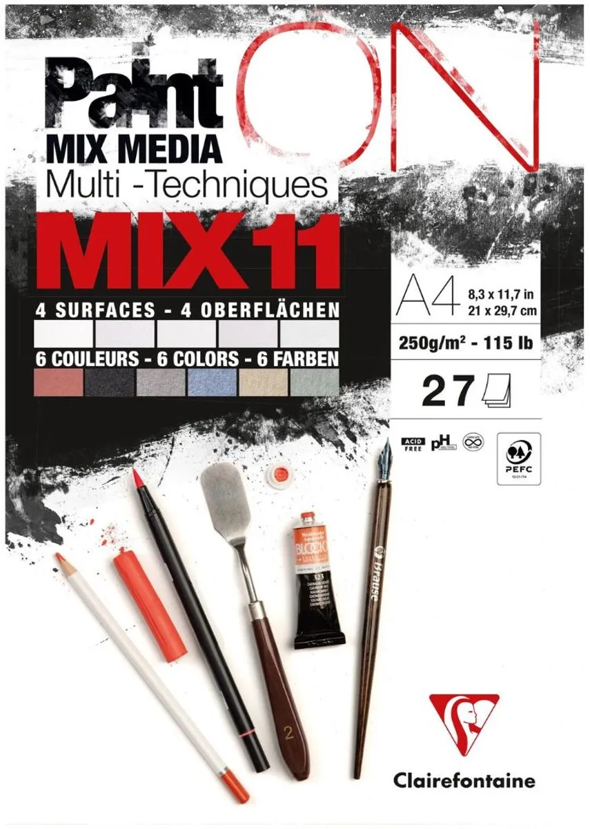 Clairefontaine Paint ON Multi-Techniek Pad 6 Kleuren
