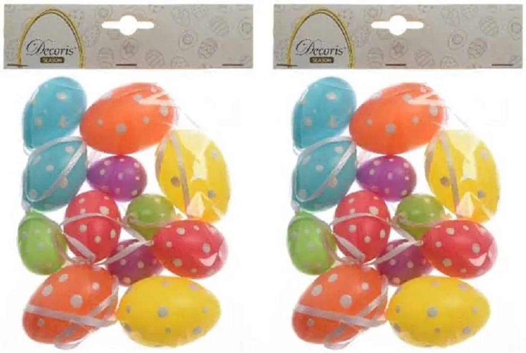 Decoris Gekleurde Paaseieren 6cm - 12 Stuks