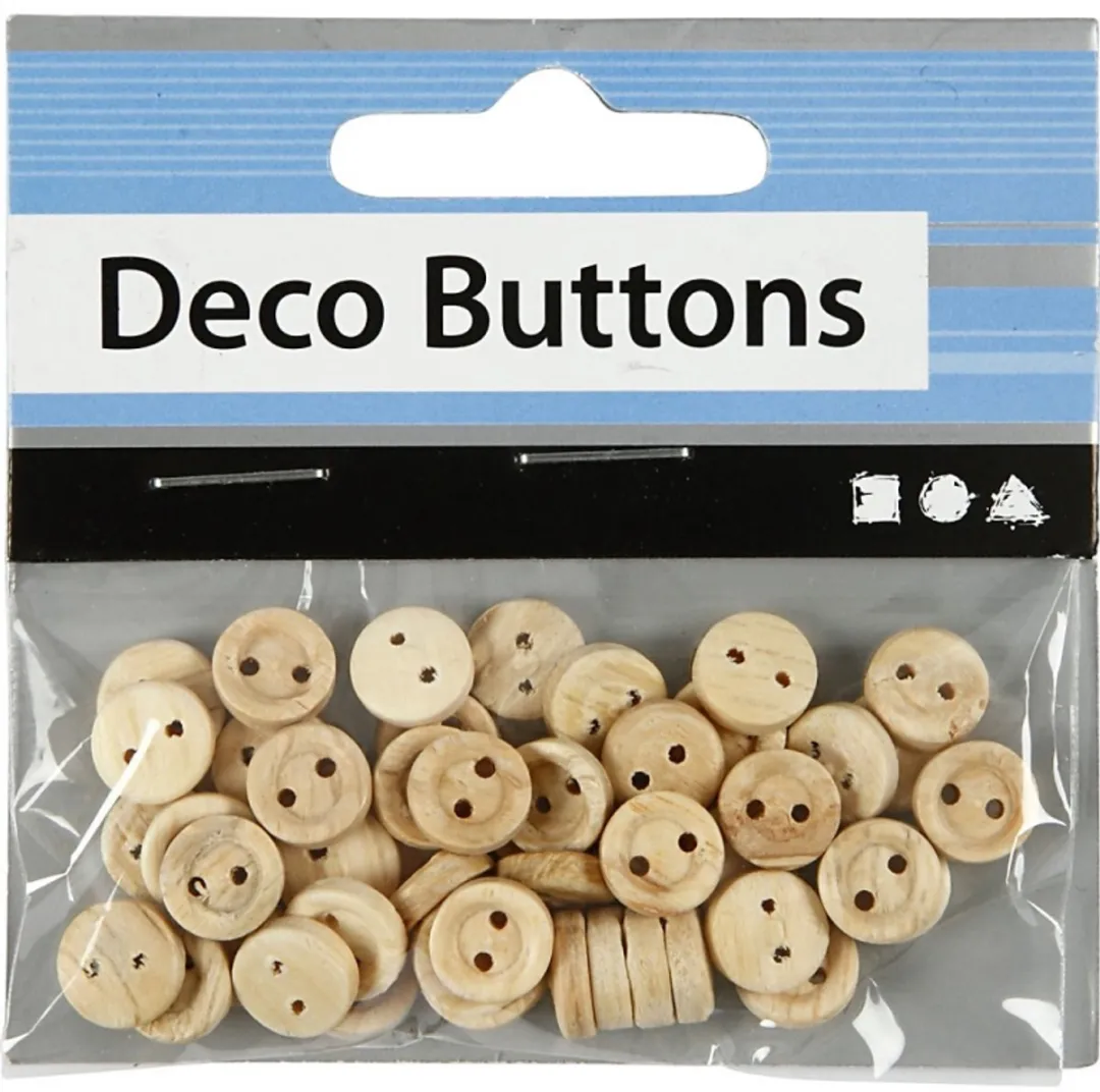 Creativ Company Houten Knopen 8mm - 50 Stuks
