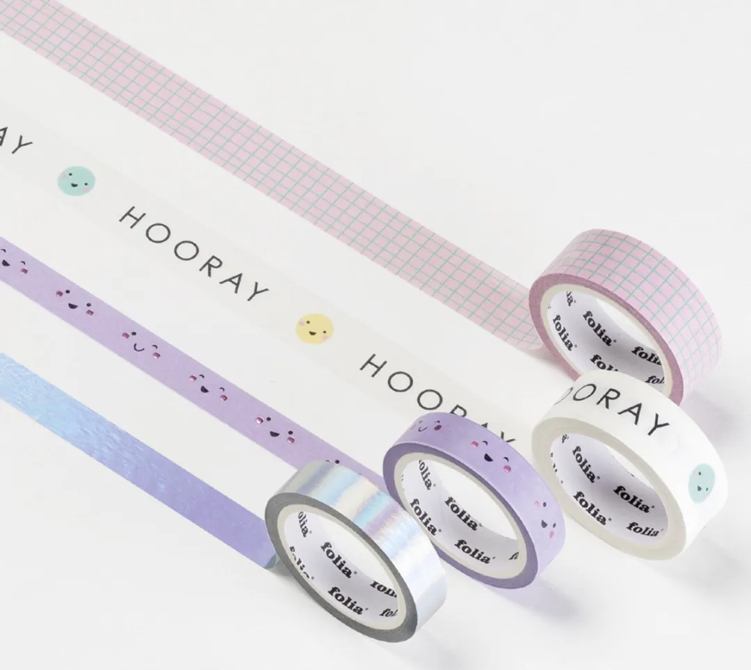 Folia Washi-Tape HOTFOIL HAPPY VIBES - 4 Stuks