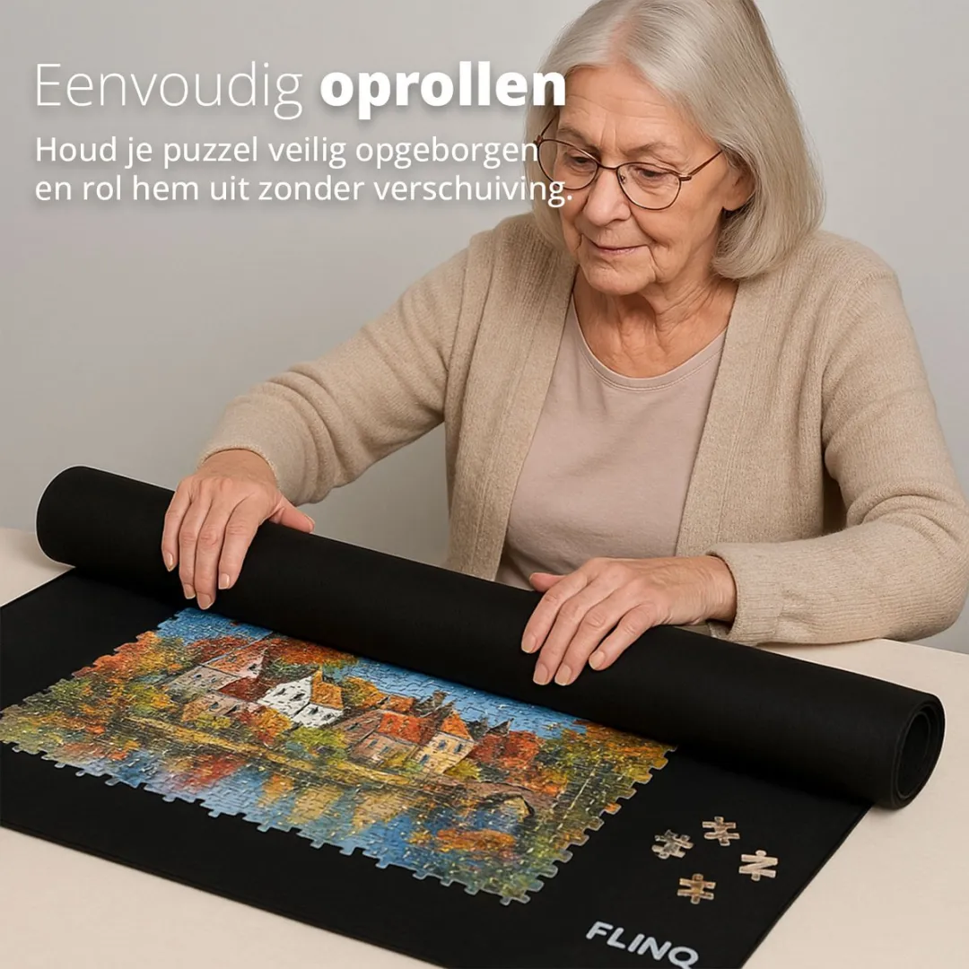 FlinQ Oprolbare Puzzelmat FQC8385 - 1500 Stuks - Zwart