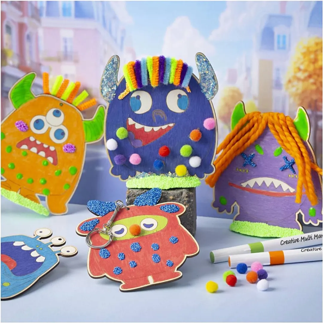 Creativ Company Houten Figuren - 8 Stuks Multicolor