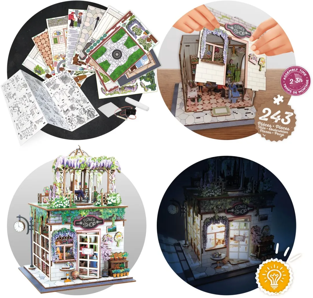 Buki Houten Modelbouwpakket Diorama Bloemenwinkel - 243 Stuks