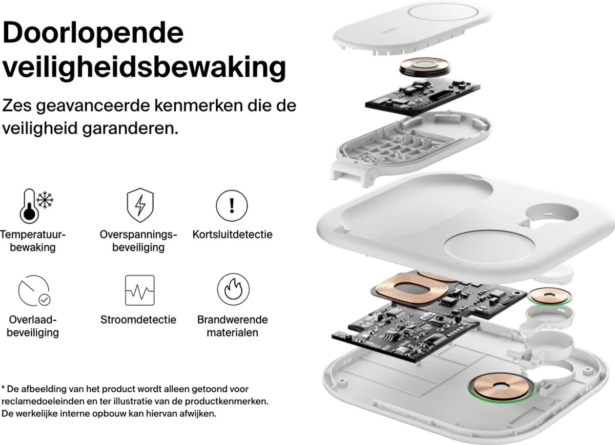 Belkin WIZ029VFWH 3-in-1 Draadloze Lader 15W - Wit