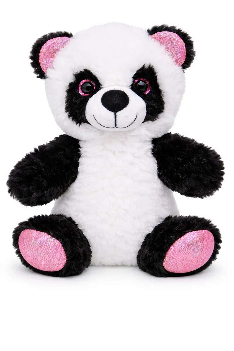 Panda met Glitters (Roze) Pluche Knuffel 18 cm - Speelgoed Knuffels voor Kinderen Jongens Meisjes