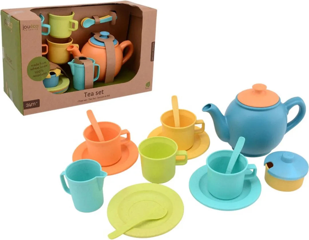 Johntoy Thee Set Bioplastic 17-delig - Blauw/Orange/Groen