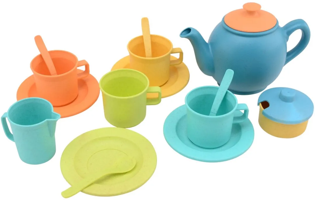 Johntoy Thee Set Bioplastic 17-delig - Blauw/Orange/Groen