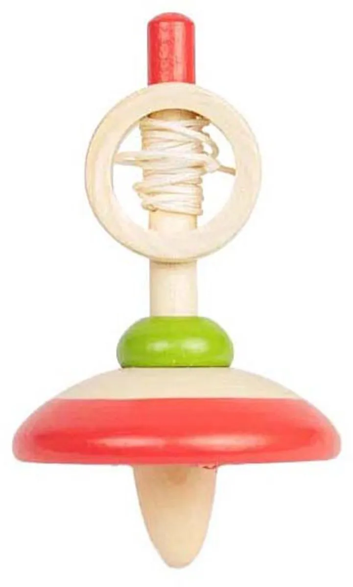 BIGJIGS Houten Tol Speelgoed - Trekkoord - Multi