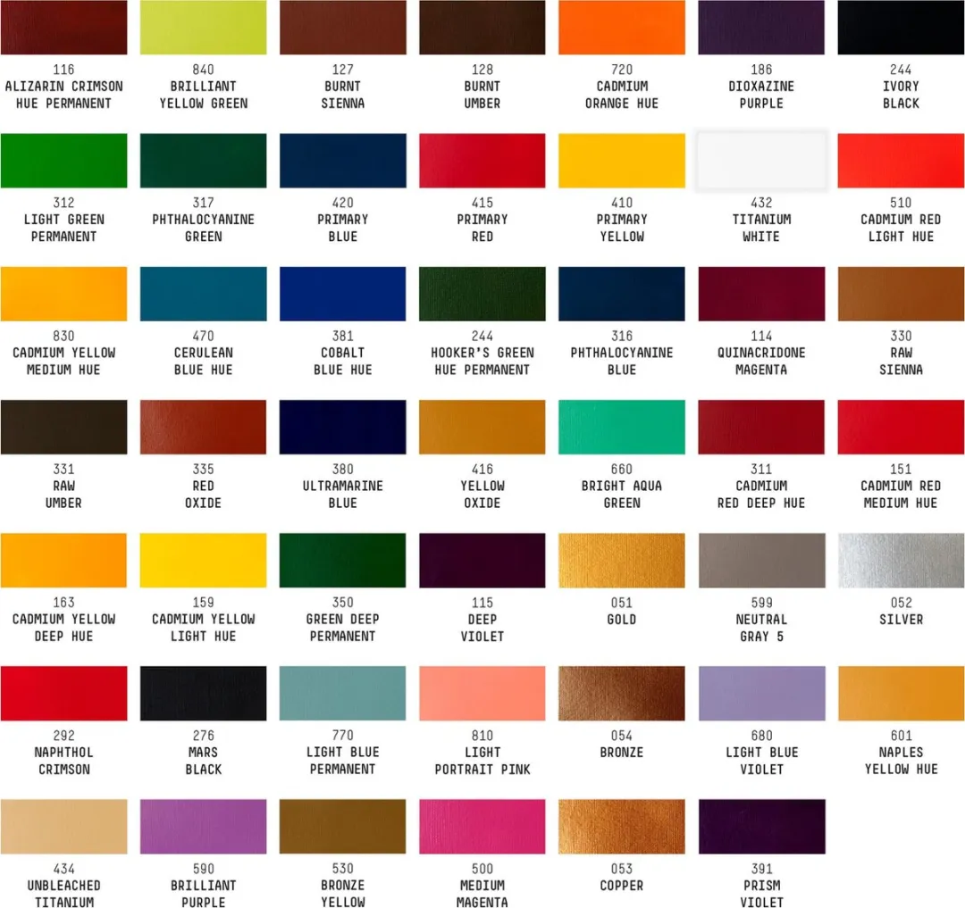 Liquitex Basics Acrylverfset 48x22ml - Acra Magenta/Deep Violet/Alizarin Crimson/Burnt Sienna