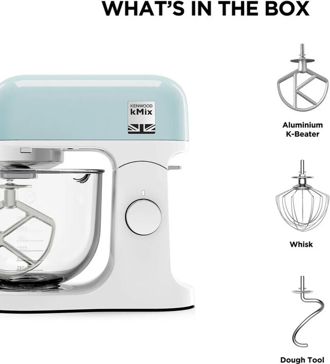 Kenwood kMix KMX754PB Keukenmachine - 1000W - Pastelblauw