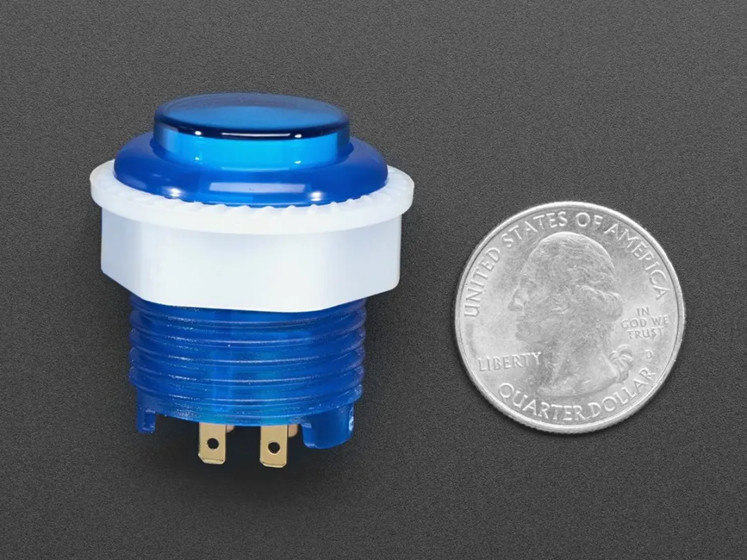 Adafruit Mini LED Arcade Knop 24mm - Translucent Blauw