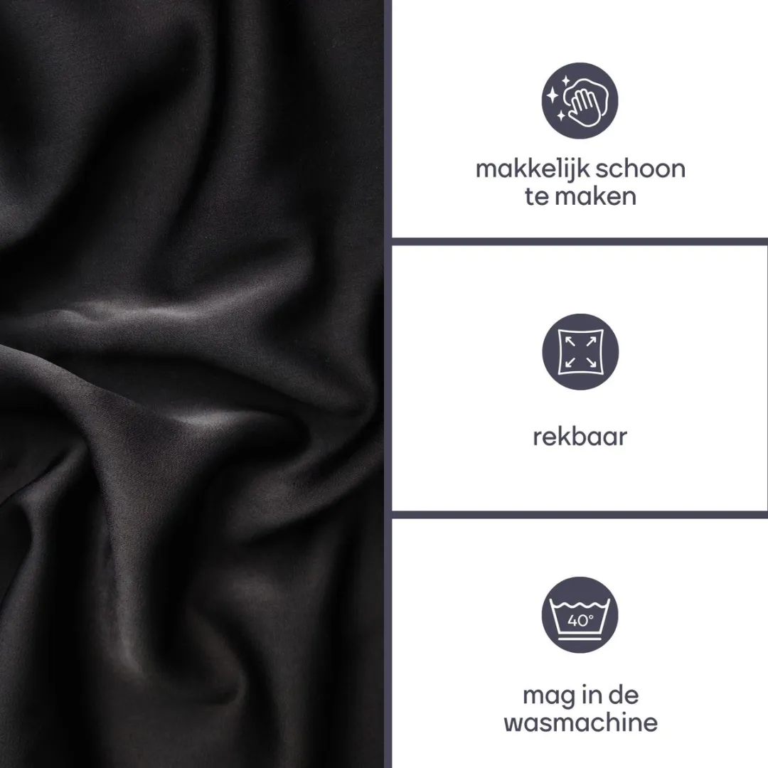 Perel Hoes voor tafel, zwart, rechthoekig met boogvorm, 180 cm x 75 cm x 74 cm