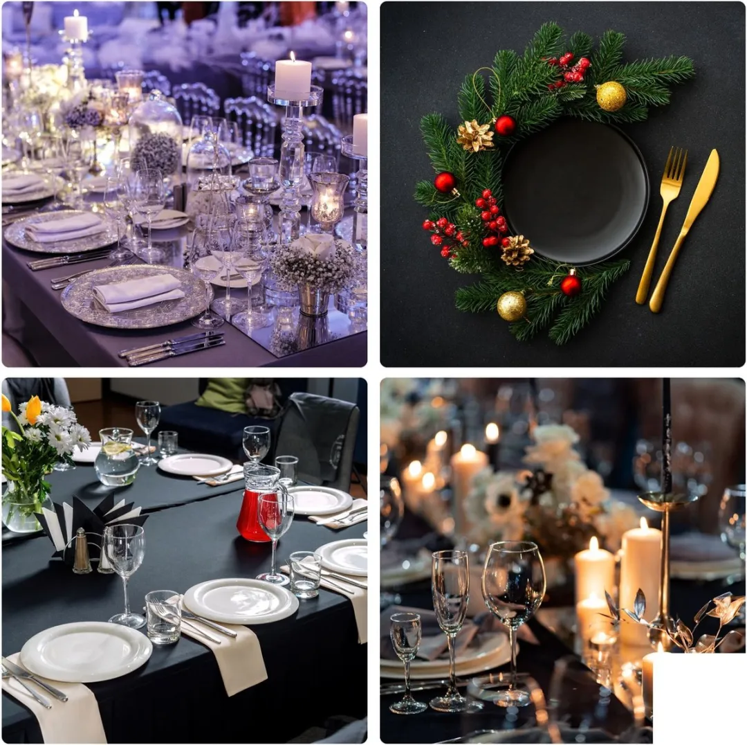 Perel Hoes voor tafel, zwart, rechthoekig met boogvorm, 180 cm x 75 cm x 74 cm