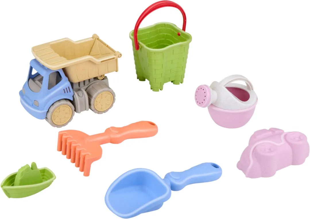 Eddy Toys Strand Speelset - Vrachtwagen met Accessoires - 6 of 7-delig - Oranje