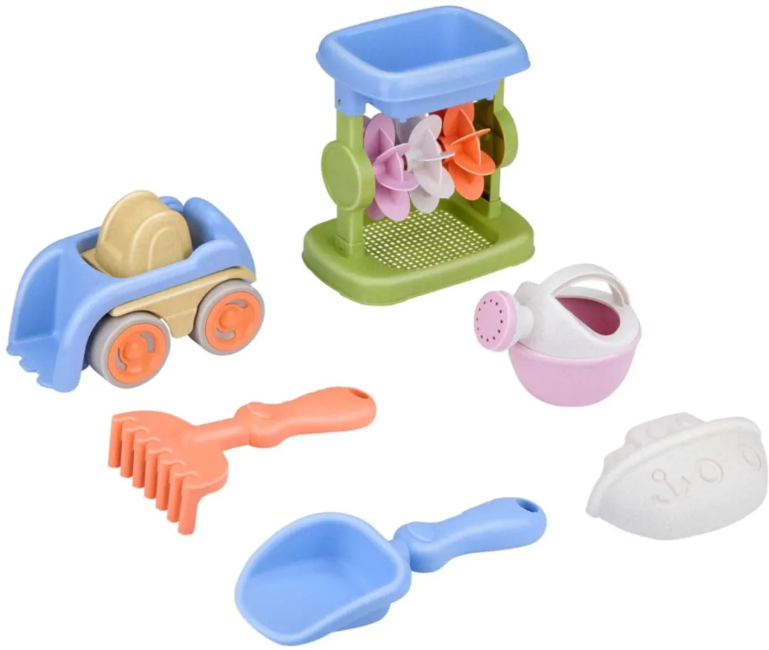 Eddy Toys Strand Speelset - Vrachtwagen met Accessoires - 6 of 7-delig - Oranje