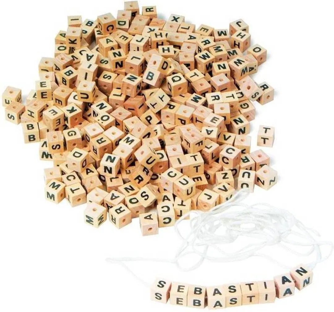 Goki Houten Alfabet Kralen - Multi - 300 Stuks