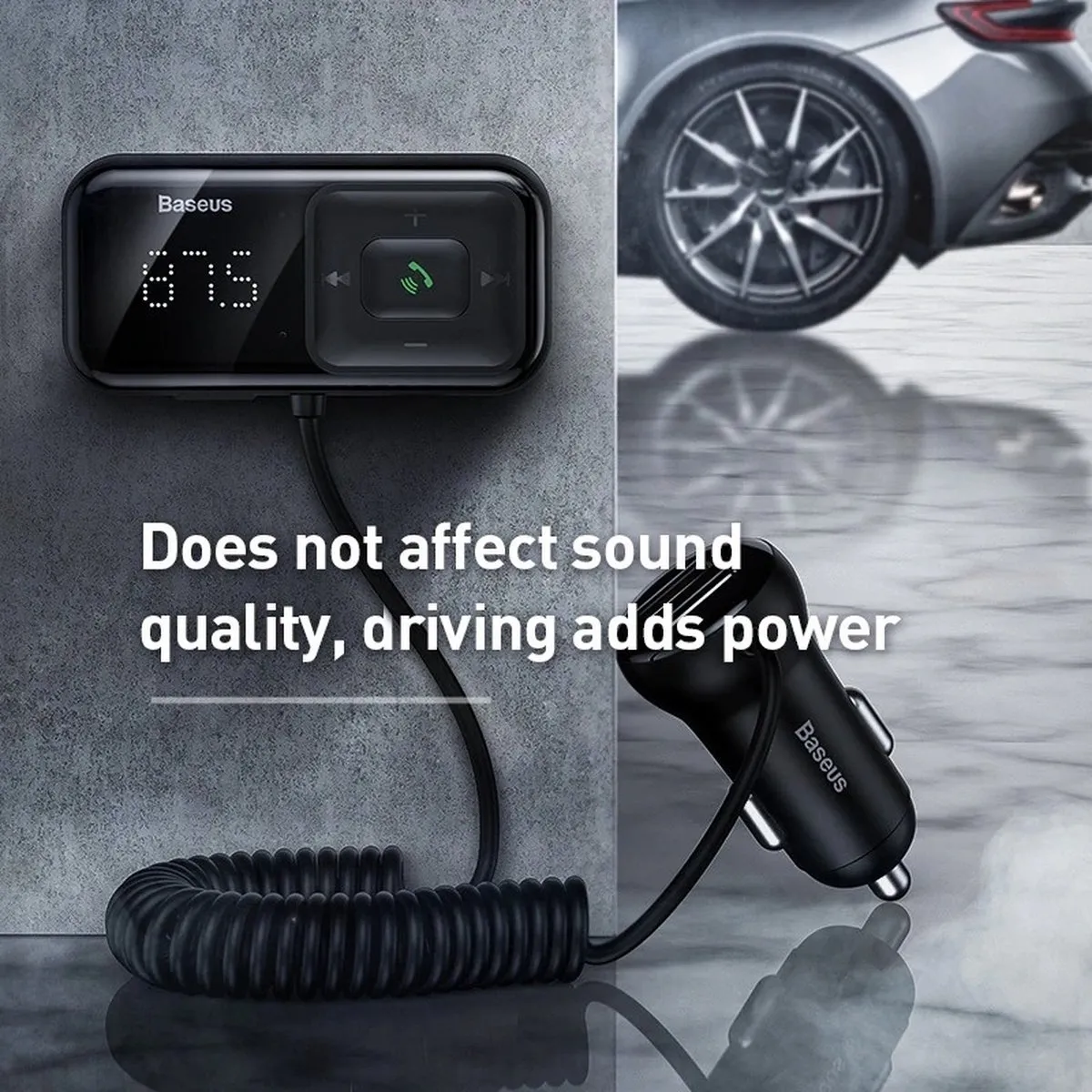 Baseus Autolader Bluetooth FM Transmitter - Dubbele USB Poort - Zwart