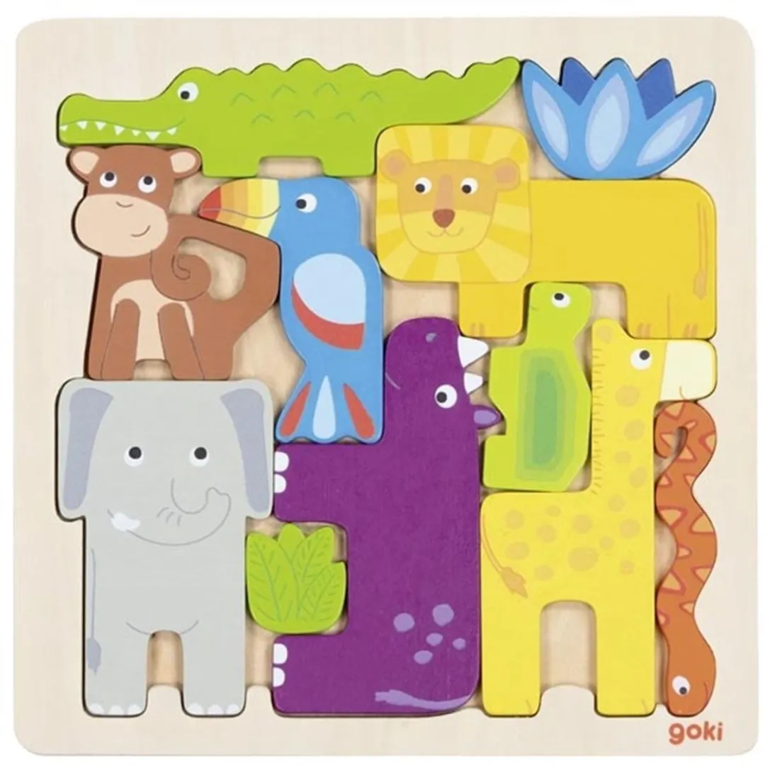 Goki Safari Puzzle 11 Stuks - Multicolor
